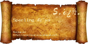 Sperling Éva névjegykártya